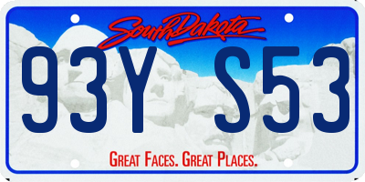SD license plate 93YS53
