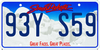 SD license plate 93YS59