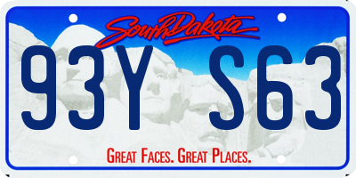 SD license plate 93YS63