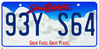 SD license plate 93YS64