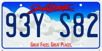 SD license plate 93YS82