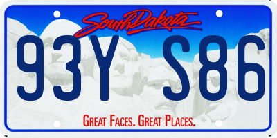 SD license plate 93YS86