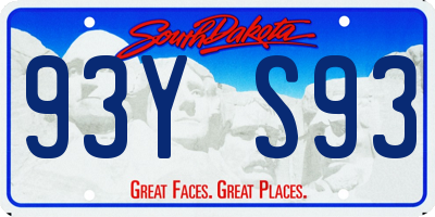 SD license plate 93YS93