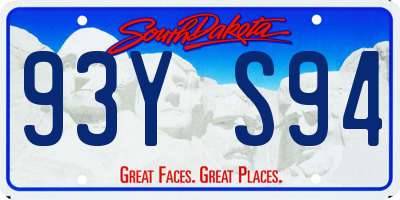 SD license plate 93YS94