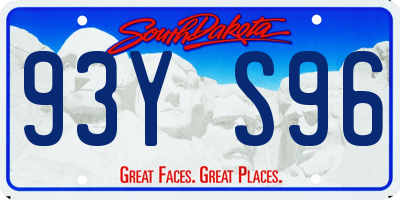 SD license plate 93YS96