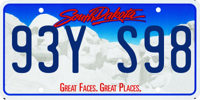 SD license plate 93YS98