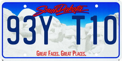 SD license plate 93YT10