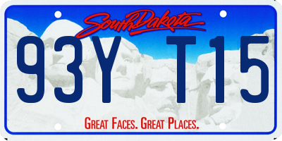 SD license plate 93YT15