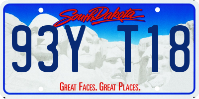 SD license plate 93YT18