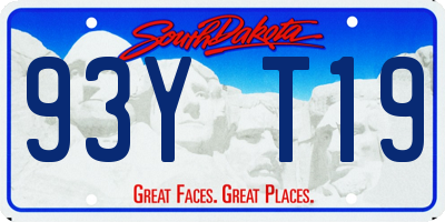 SD license plate 93YT19