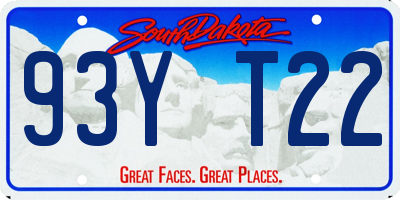 SD license plate 93YT22