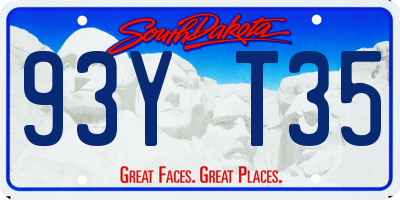 SD license plate 93YT35