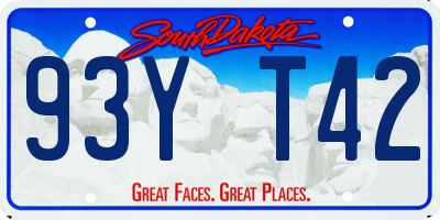 SD license plate 93YT42