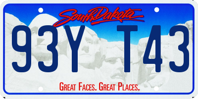 SD license plate 93YT43