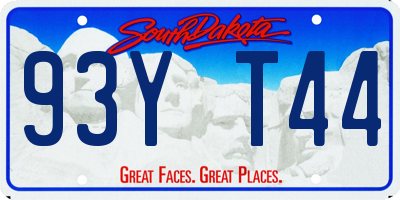 SD license plate 93YT44