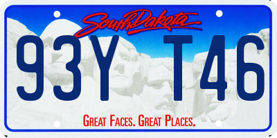 SD license plate 93YT46