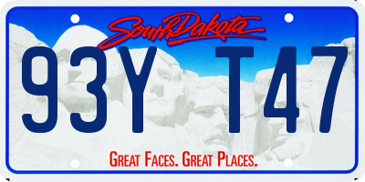 SD license plate 93YT47