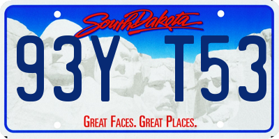 SD license plate 93YT53