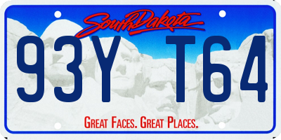 SD license plate 93YT64