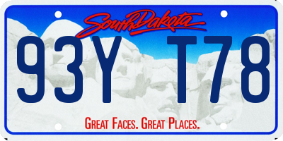 SD license plate 93YT78