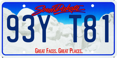 SD license plate 93YT81