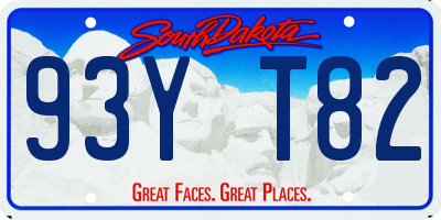 SD license plate 93YT82