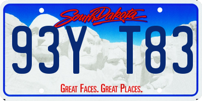 SD license plate 93YT83