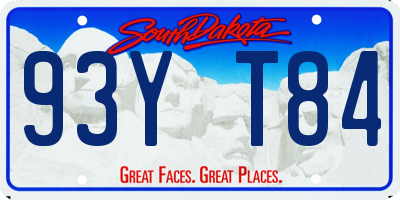 SD license plate 93YT84