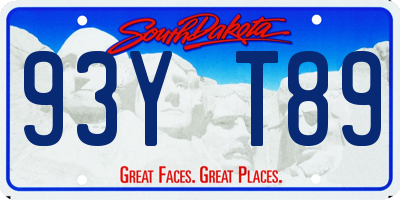 SD license plate 93YT89