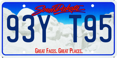 SD license plate 93YT95