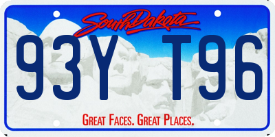 SD license plate 93YT96