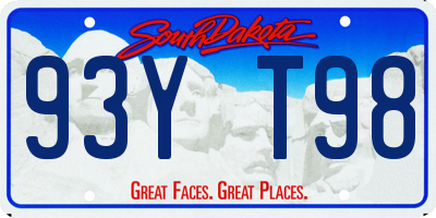 SD license plate 93YT98