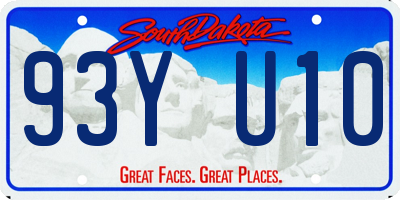 SD license plate 93YU10