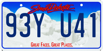 SD license plate 93YU41