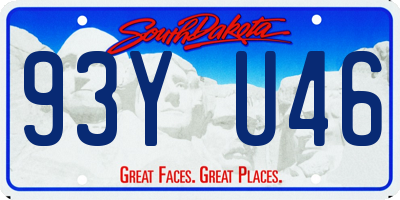 SD license plate 93YU46