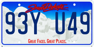SD license plate 93YU49