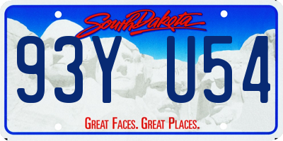 SD license plate 93YU54