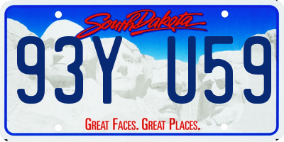 SD license plate 93YU59