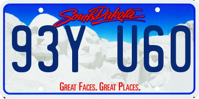 SD license plate 93YU60