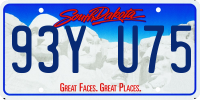 SD license plate 93YU75