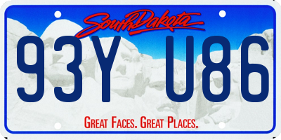 SD license plate 93YU86
