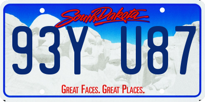 SD license plate 93YU87