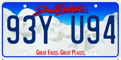 SD license plate 93YU94