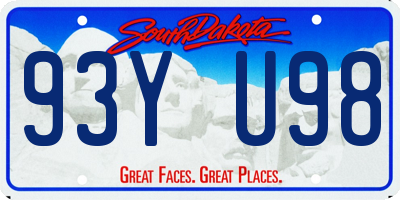 SD license plate 93YU98