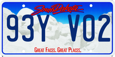 SD license plate 93YV02