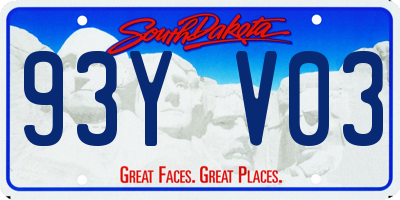 SD license plate 93YV03