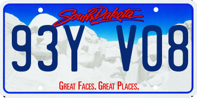 SD license plate 93YV08