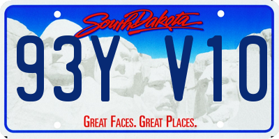 SD license plate 93YV10