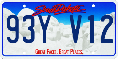 SD license plate 93YV12