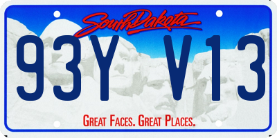 SD license plate 93YV13